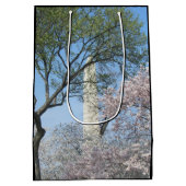 Cherry Blossom en het Washington Monument in DC Medium Cadeauzakje (Achterkant)