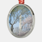 Cherry Blossom en het Washington Monument in DC Metalen Ornament (Links)