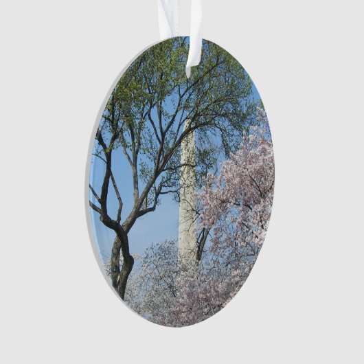 Cherry Blossom en het Washington Monument in DC Ornament (voorkant)