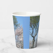 Cherry Blossom en het Washington Monument in DC Papieren Bekers (Links)