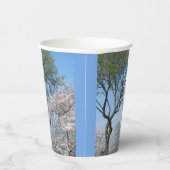 Cherry Blossom en het Washington Monument in DC Papieren Bekers (Rechts)