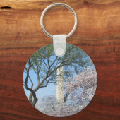 Cherry Blossom en het Washington Monument in DC Sleutelhanger (Voorkant)