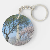 Cherry Blossom en het Washington Monument in DC Sleutelhanger (Achterkant)