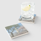 Cherry Blossom en het Washington Monument in DC Stenen Onderzetter (Zijkant)