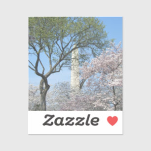 Cherry Blossom en het Washington Monument in DC Sticker