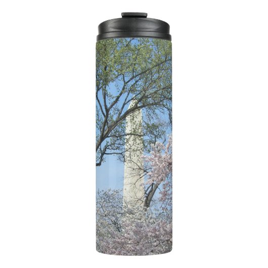 Cherry Blossom en het Washington Monument in DC Thermosbeker (Voorkant)