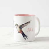 Cherry Blossom en Hummingbird Two-Tone Coffee Mok (Voorkant rechts)