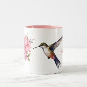 Cherry Blossom en Hummingbird Two-Tone Coffee Mok