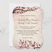 Cherry Blossom en liefde vogels bruiloft uitnodige Kaart (Achterkant)