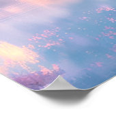 Cherry Blossom en Misty Temple Poster (Hoek)