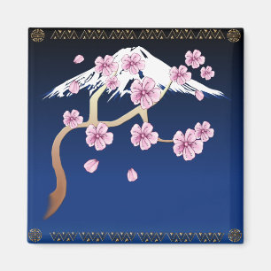 Cherry Blossom en Mt Fuji Magnet