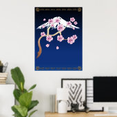 Cherry Blossom en Mt. Fuji Poster (Thuiskantoor)