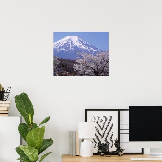 Cherry Blossom en Mt. Fuji Poster (Thuiskantoor)