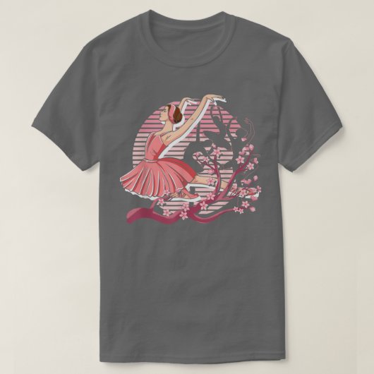 Cherry Blossom En Pointe Dancing Ballerina Sakura T-shirt (Design voorkant)
