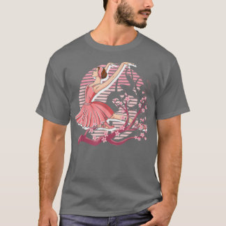 Cherry Blossom En Pointe Dancing Ballerina Sakura T-shirt