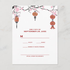 Cherry Blossom en Red Lantern | RSVP-kaarten RSVP Kaartje