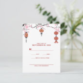 Cherry Blossom en Red Lantern | RSVP-kaarten RSVP Kaartje (Staand voorkant)
