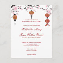 Cherry Blossom en Red Lantern | Weddenskaarten