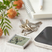 Cherry Blossom en Small Bird Sleutelhanger (Zijkant)