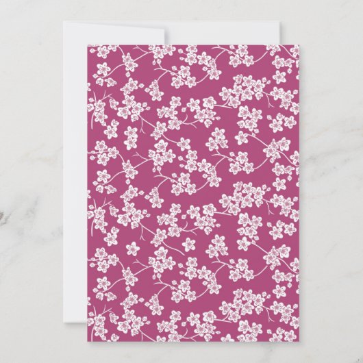 Cherry Blossom en Stripes Kaart (Achterkant)