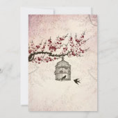 Cherry Blossom en Tortelduifjes sparen de Datum Save The Date (Achterkant)