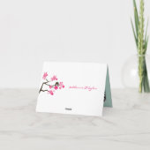Cherry Blossom en Tortelduifjes Whimsical Wedding Bedankkaart (Achterkant)