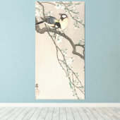 Cherry Blossom en vogelschilderingen Canvas Afdruk (Insitu (Houten vloer))