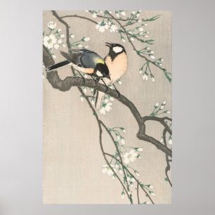 Cherry Blossom en vogelschilderingen Poster