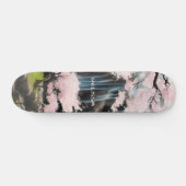 Cherry Blossom en Waterfall | Monogram Persoonlijk Skateboard (Horizontaal)