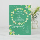 Cherry Blossom Engagement Party Invitation Kaart (Staand voorkant)