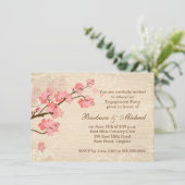 Cherry Blossom Engagement Party Invitation Kaart (Staand voorkant)