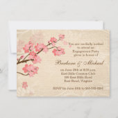Cherry Blossom Engagement Party Invitation Kaart (Voorkant)