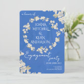 Cherry Blossom Engagement Party Invitation Kaart (Staand voorkant)