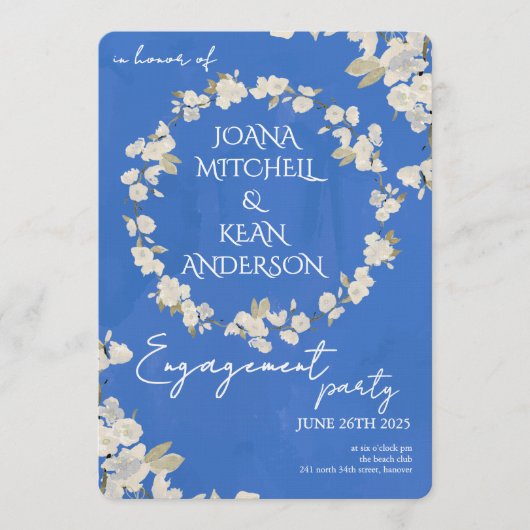 Cherry Blossom Engagement Party Invitation Kaart (Voorkant)