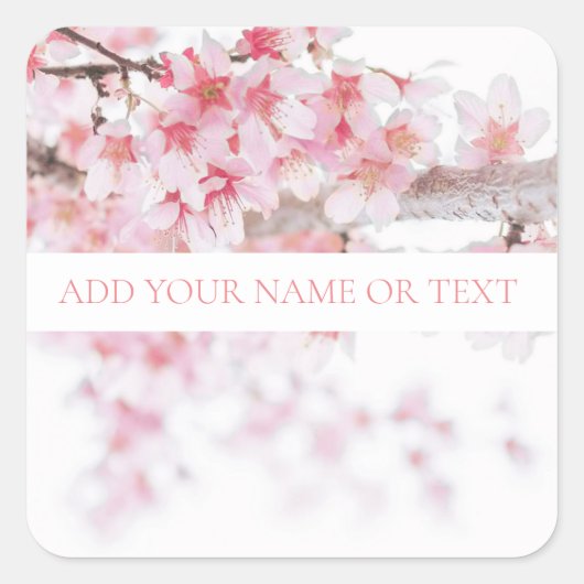 CHERRY BLOSSOM ENVELOPE SEAL VIERKANTE STICKER (Voorkant)