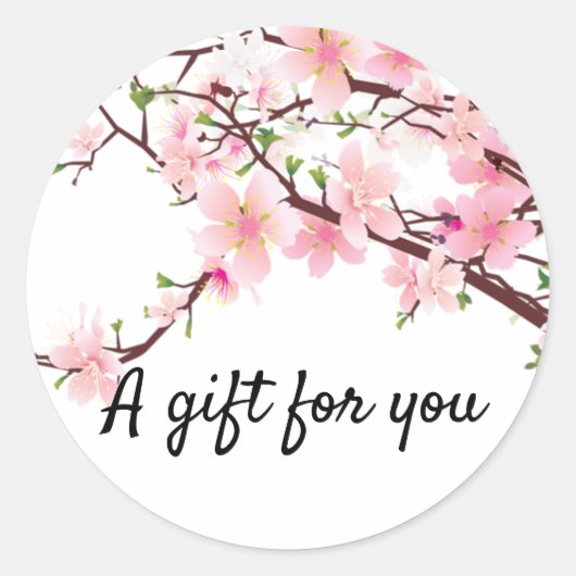 Cherry Blossom Envelope Seal Wedding Favor Sticker (Voorkant)