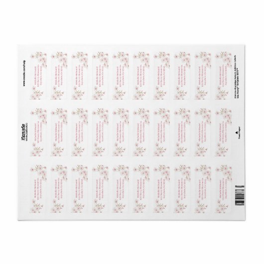 Cherry Blossom Etiket (Full Sheet)