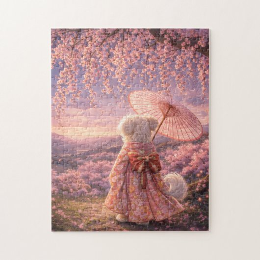 Cherry Blossom Evening – A Quiet Moment in Japan Legpuzzel (Verticaal)