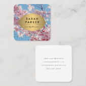 Cherry Blossom | Event Planner Vierkante Visitekaartje (Voorkant / Achterkant)