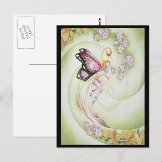 Cherry Blossom Faery Briefkaart (Voorkant / Achterkant)