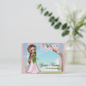 Cherry Blossom Fairy 2 Fantasy Visitekaartjes (Staand voorkant)