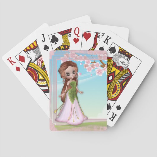 Cherry Blossom Fairy 4-speelkaarten Speelkaarten (Achterkant)