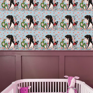 Cherry Blossom Fairy Dragon Vriendschap Behang