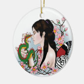 Cherry Blossom Fairy Dragon Vriendschap Keramisch Ornament (Links)