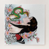 Cherry Blossom Fairy Dragon Vriendschap Legpuzzel (Horizontaal)