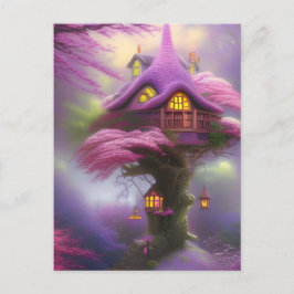 Cherry Blossom Fairy House Fantasy Briefkaart