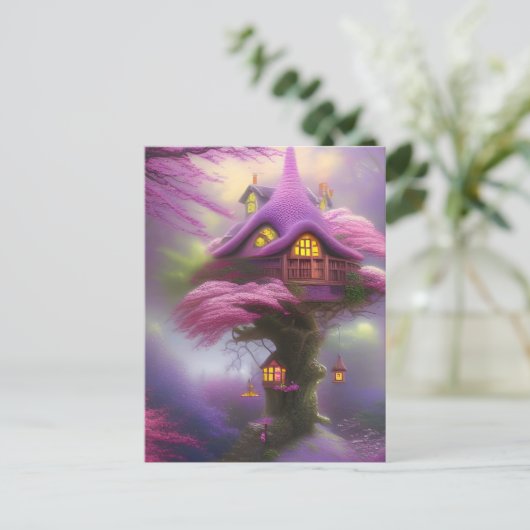Cherry Blossom Fairy House Fantasy Briefkaart (Staand voorkant)