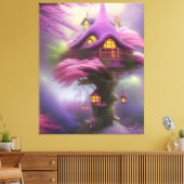 Cherry Blossom Fairy House Fantasy Canvas Art (Insitu (Woonkamer))