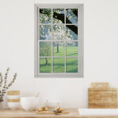 Cherry Blossom - Fake White Window (2 0f 3) Poster (Keuken)