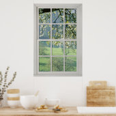 Cherry Blossom - Fake White Window (3) Poster (Keuken)